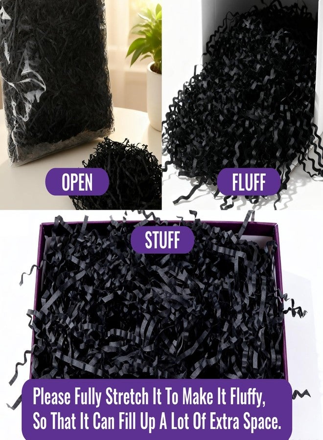 Smilco 10oz Crinkle Paper Filler - Ideal for Basket & Gift Box Filling, Christmas, Weddings, Birthdays - Crinkle Cut & Shredded Paper for Gift Wrapping & Crafts Decoration(Black) - Image 5